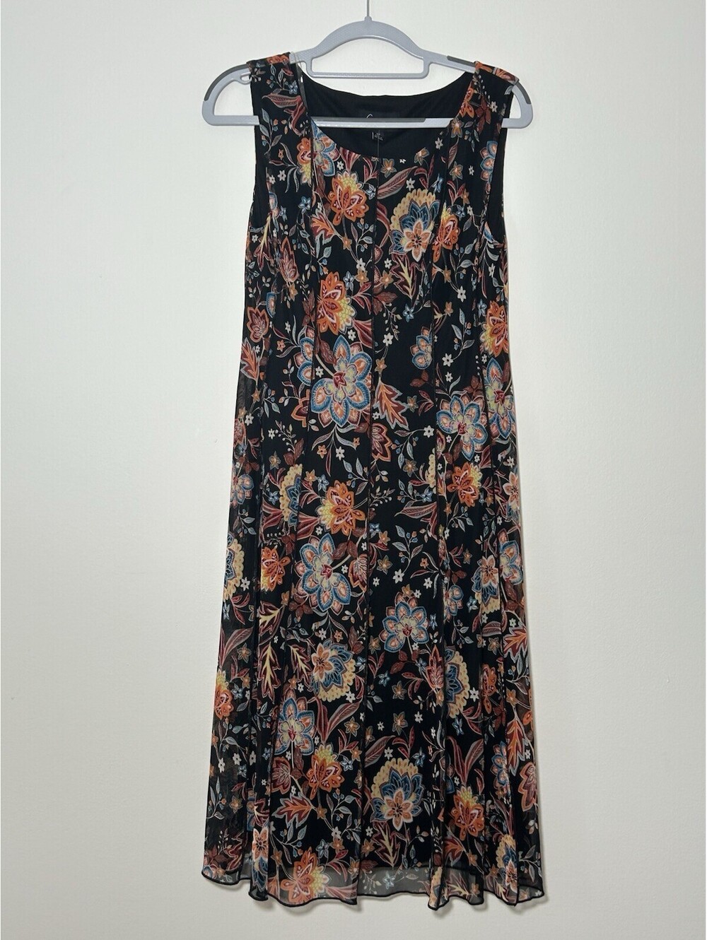 Connected Apparel Sleeveless Chiffon Midi Dress Petite Size 4P NTW